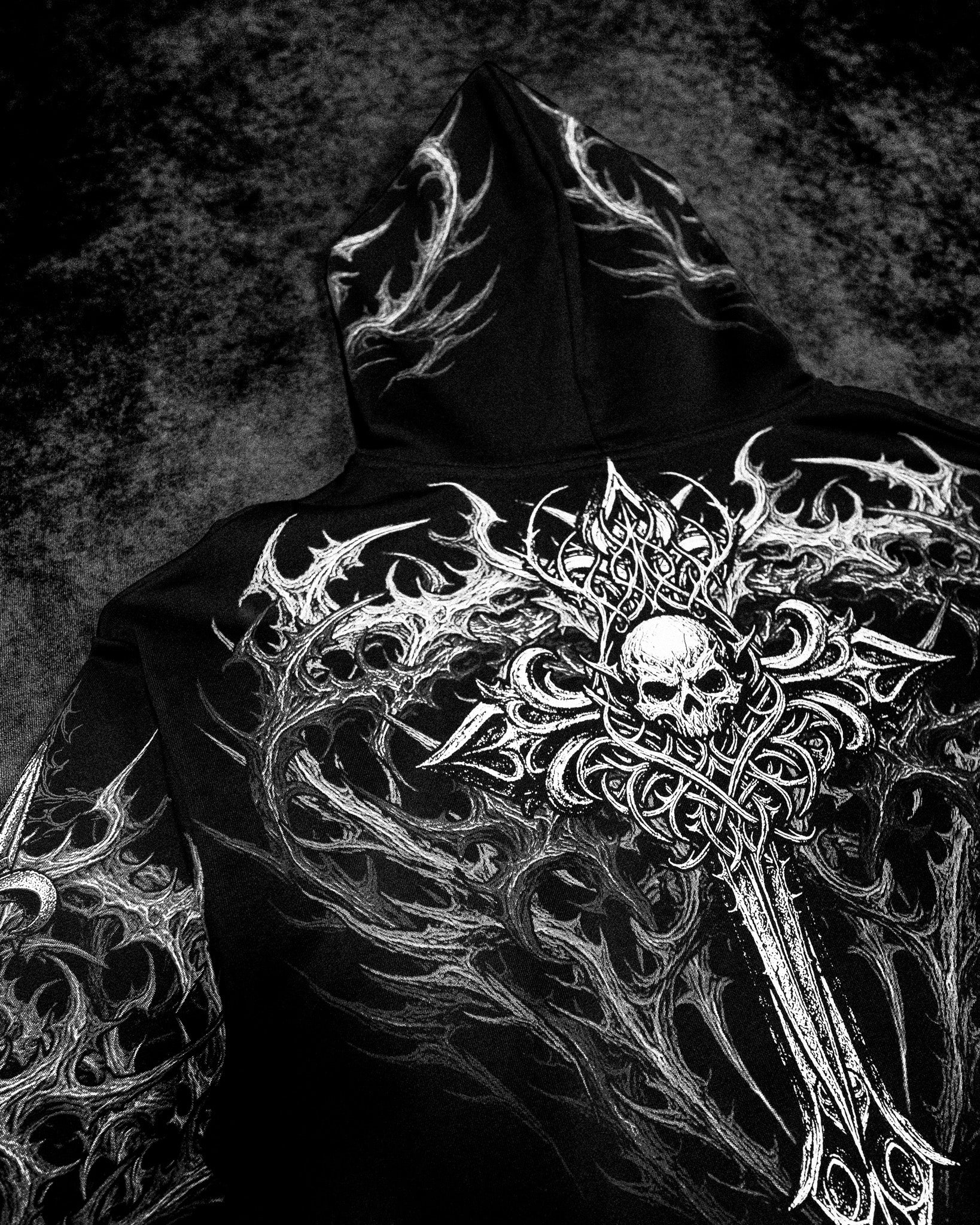 Oversized Zip-up Hoodie [VOID BLACK] [MENS DEC COLL 2025] - Breathedivinity
